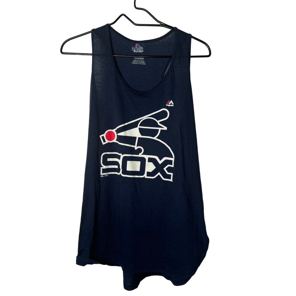 Chicago White Sox Women's Tank Top 2XL Navy Lightweight Majestic Baseball‎ Fan